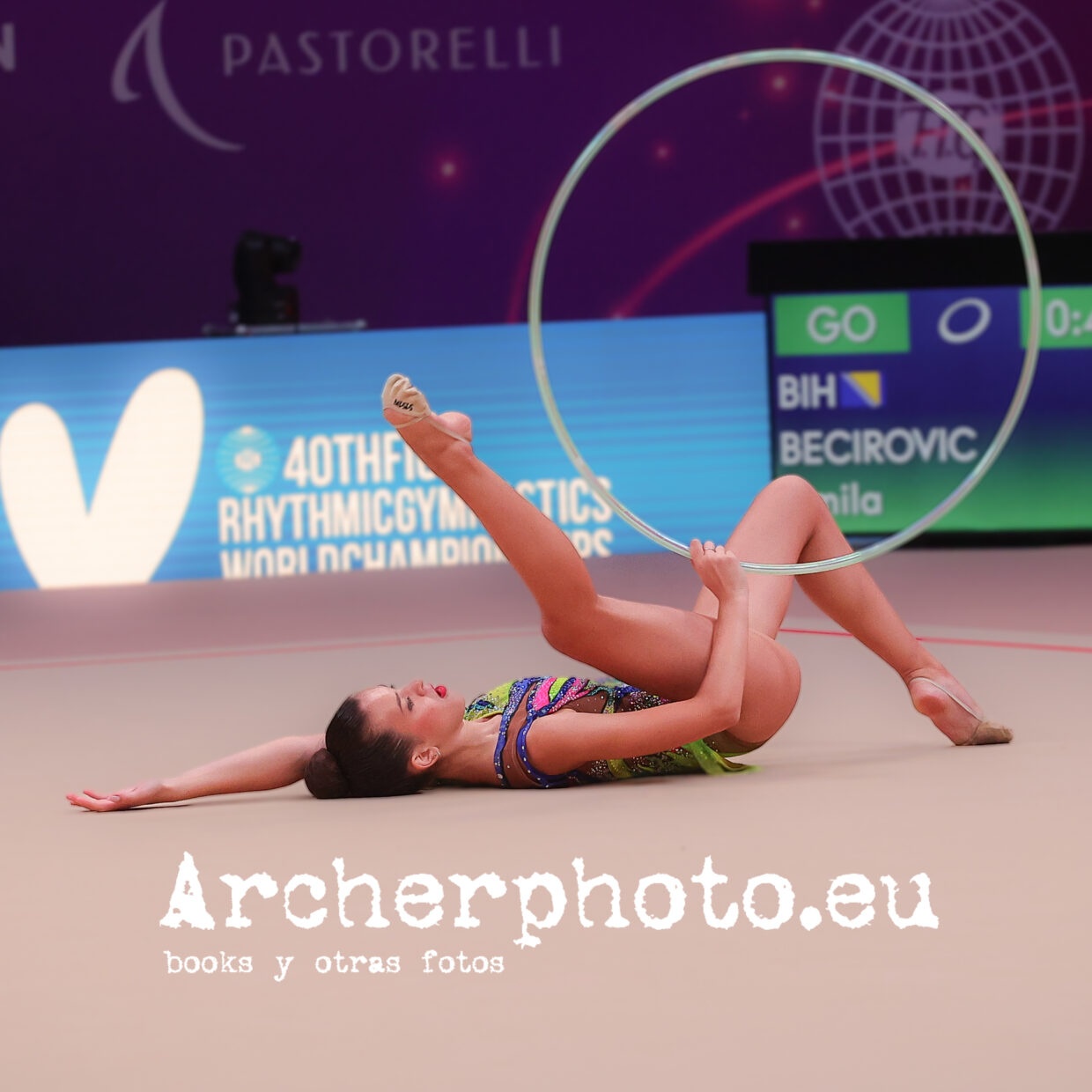 Amila Becirovic (1), 40th FIG Rhythmic Gymnastics World Championships Valencia 2023, hoop, pic by Archerphoto, photographer in Spain