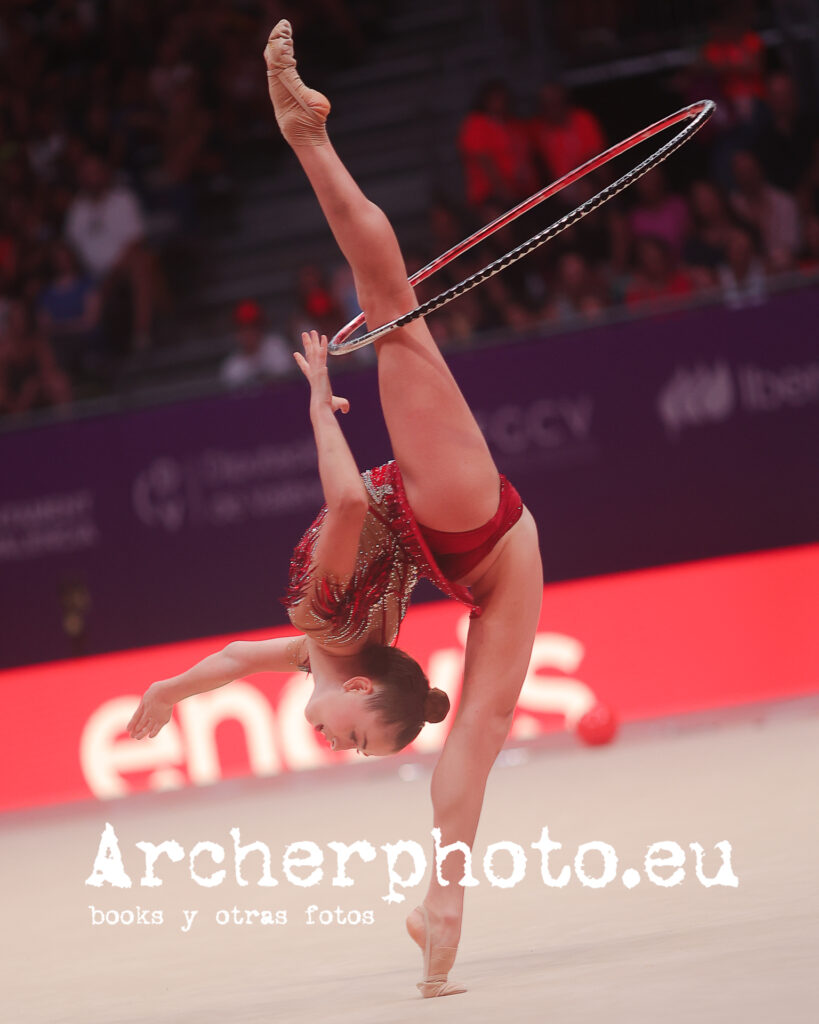 Daria Atamanov (1), 40th FIG Rhythmic Gymnastics World Championships Valencia 2023, hoop, pic by Archerphoto, photographer in Spain
